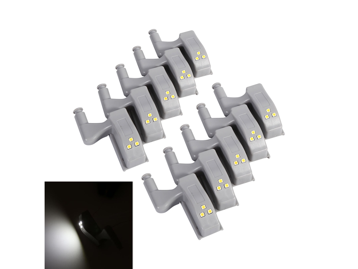 2026-10 Piezas Luz Led Para Bisagras De Armario Gabinete Alacena Wardrobe Cocina Hogar (blanco Frío)
