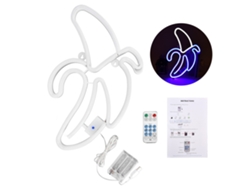 Rebe-lámpara De Neón Banana Con Control Remoto 8 Modos 18 Teclas Temporizador Luz Blanca Azul Decoración Hogar
