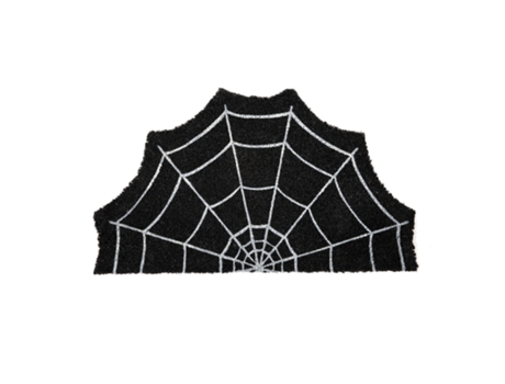 Felpudo entrada casa “telaraña” de coco con base antideslizante de PVC Brilla en la oscuridad Felpudo exterior original Pintado a mano Medidas:70 c...