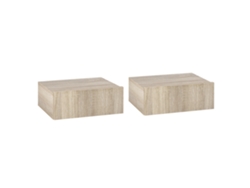 Juego de 2 mesitas de noche colgantes con cajones, aglomerado, 40x30x15cm, madera