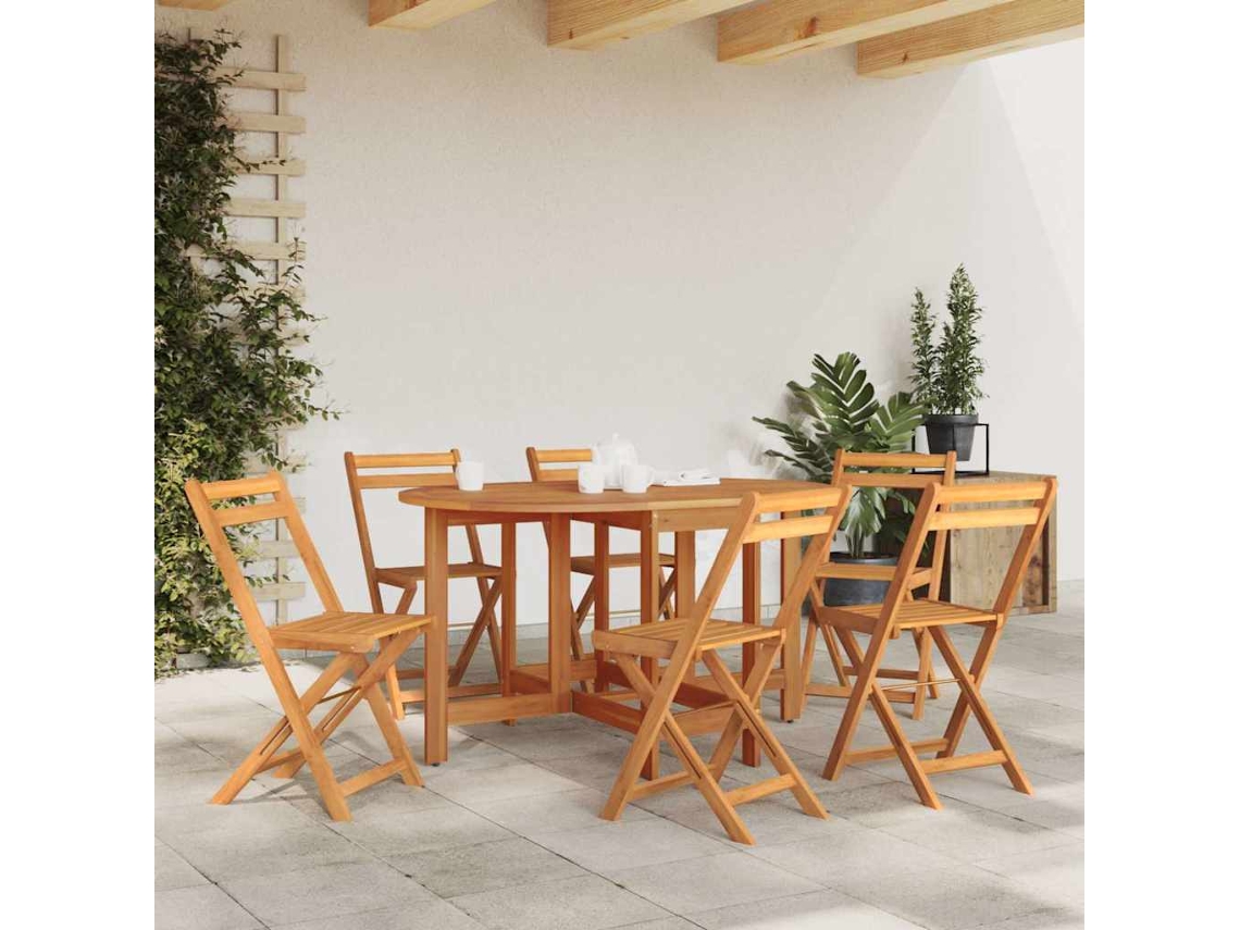Mesa De Jardín | Mesa De Exterior Madera Maciza De Acacia 130x90x72 Cm