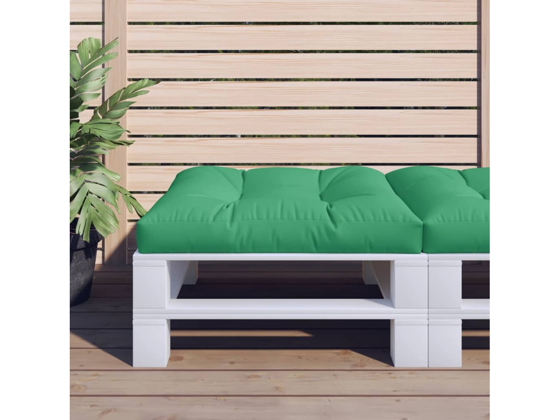 Cojín grande para sofá con estampado de palets, 80x80x12 cm, tela verde HARLANV1