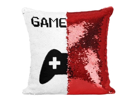 FABULOUS Juego de lentejuelas rojas sobre funda de cojín de lentejuelas Consola Controlador de videojuegos retro