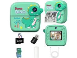 Mini cámara de impresión instantánea A28, resolución de 24 MP, pantalla de 2,4 pulgadas, impresión térmica HD (verde)