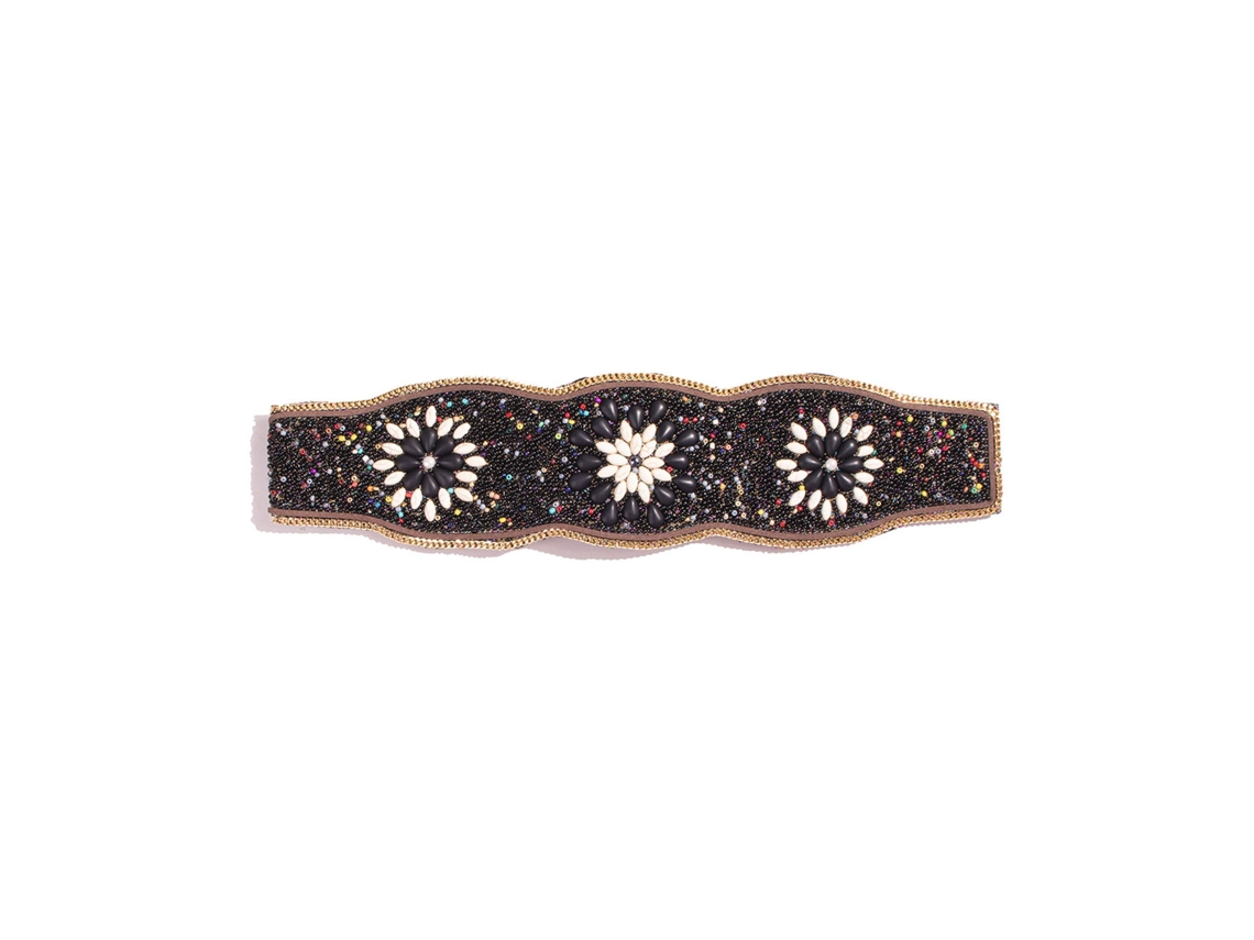 Cinturón Elástico Bohemio Para Mujer Con Cuentas Estrechas De Pu Para Vestidos, Negro, 72-85 Cm