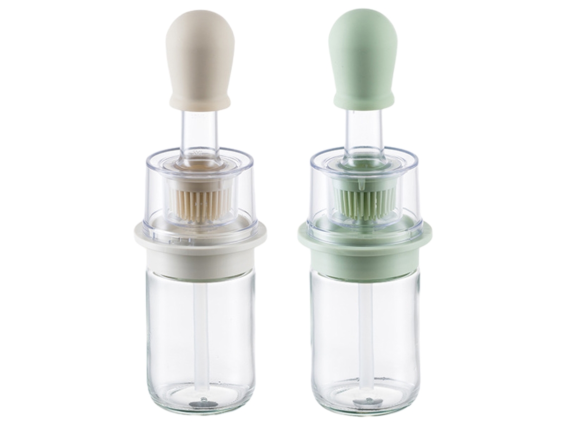 Set de 2 dosificadores de aceite con cepillo, 180ml, para cocina y barbacoa NEVEANCE