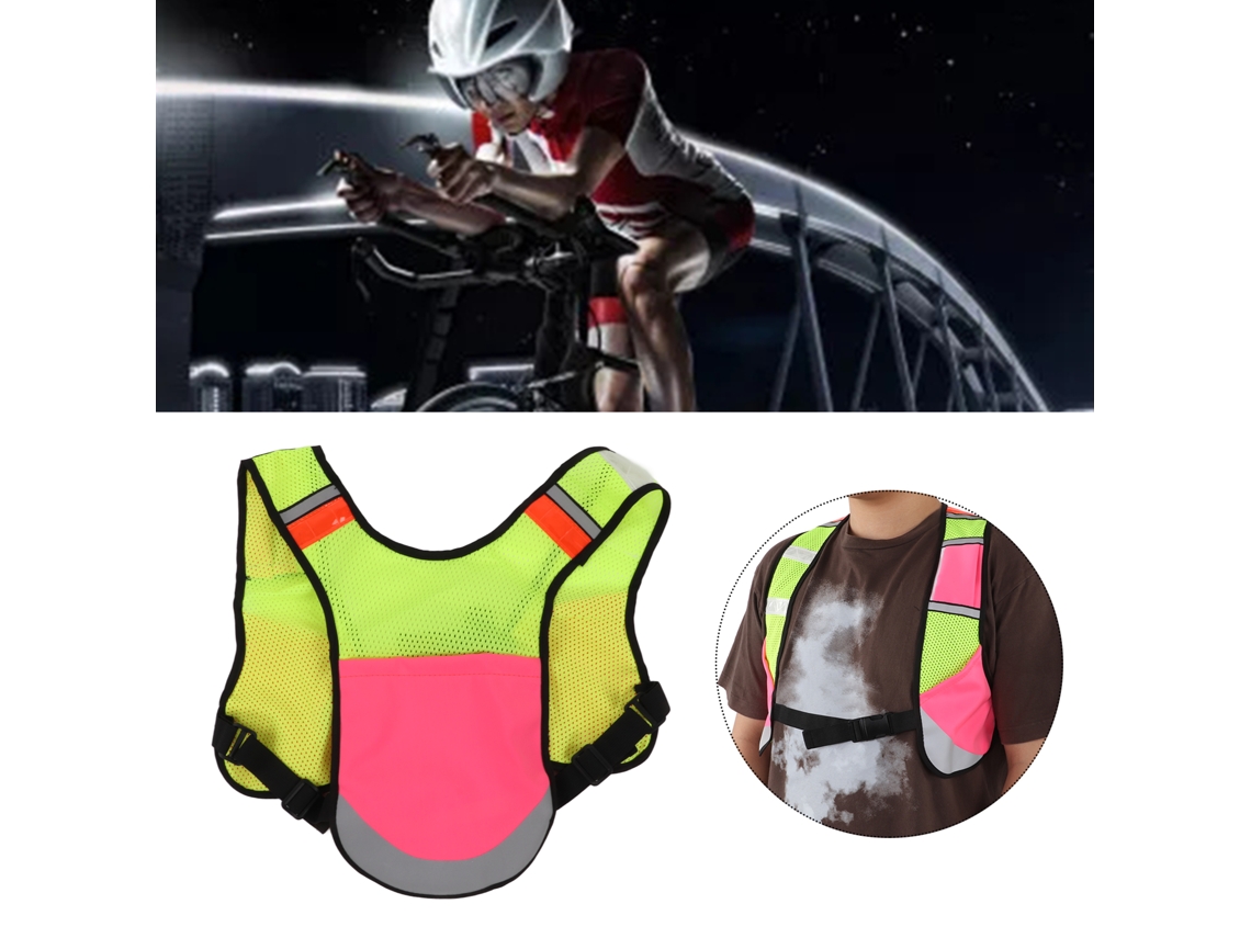 2026-chaleco Reflectivo Multifunción Para Deportes De Ciclismo Nocturno Transpirable Rosa