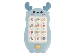 Ats-juguete Teléfono Bebé Interactivo Con Música Y Luces Masticable Educativo Teléfono Inteligente Bebé Azul