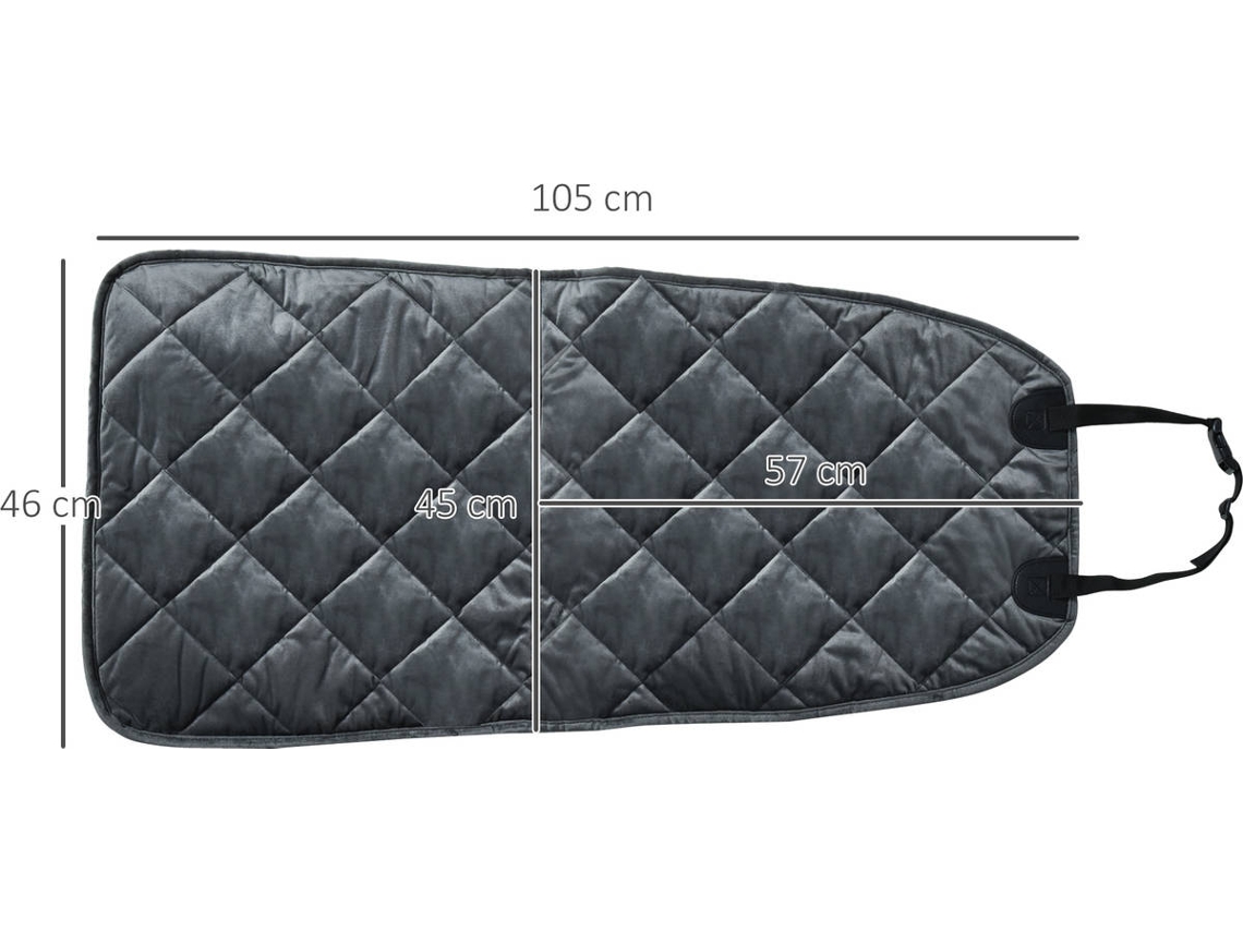 Protección para Carro PAWHUT D00-138 (Gris - 105 x 46cm - Terciopelo (Poliéster), Algodón Pp)