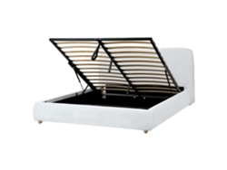 Cama con almacenaje Beliani Blagnac de poliéster gris (180 x 228 x 98 cm)