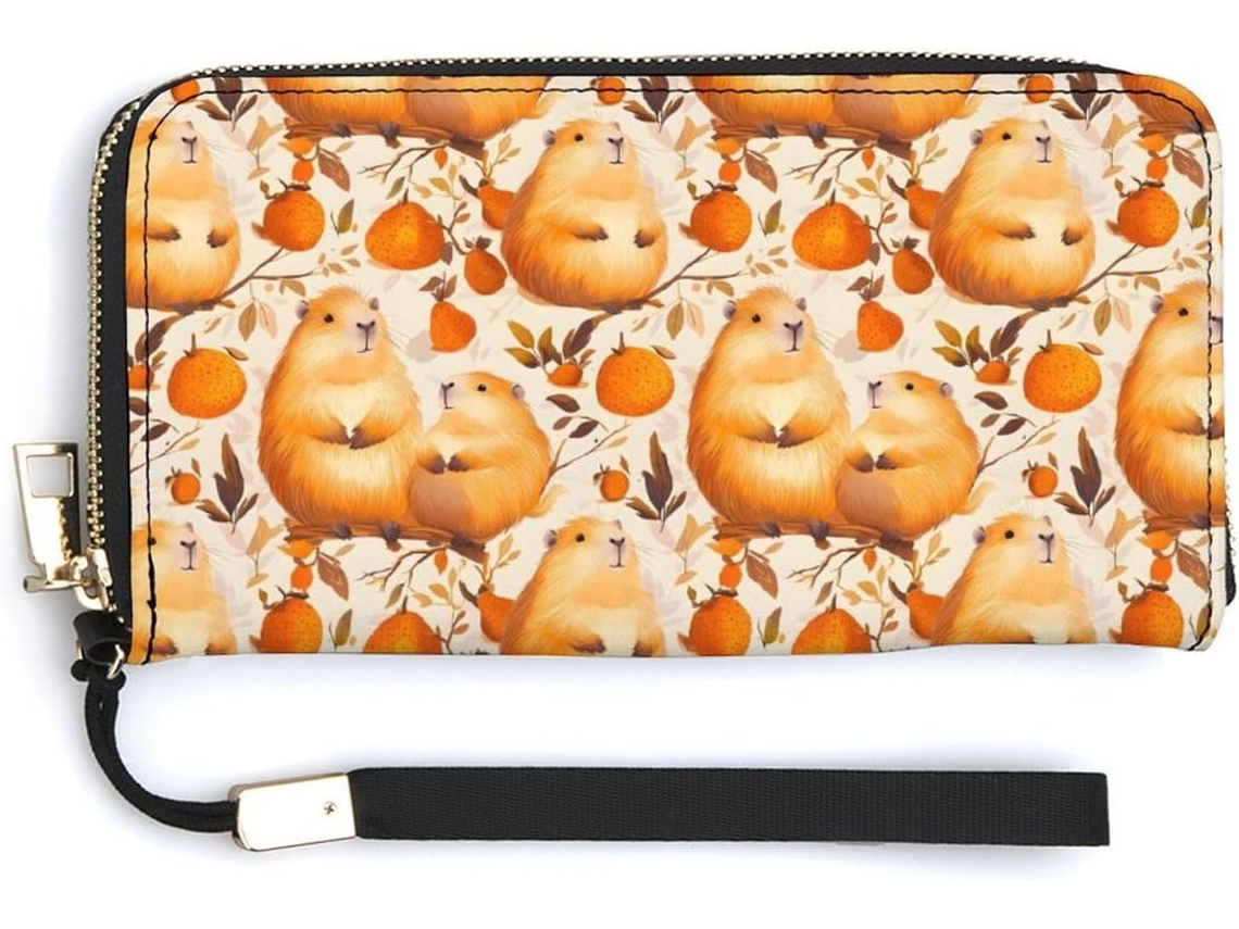 Cartera Cuero Con Cremallera Para Mujer Diseño Estampado