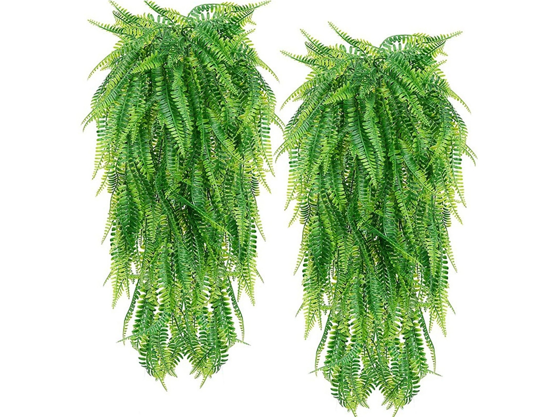 Juego de 2 hojas decorativas artificiales verdes de 2026, con forma natural y realista para el hogar y el balcón.