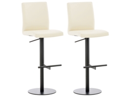 Juego de 2 taburetes de bar Cádiz en símil piel CLP negro/crema