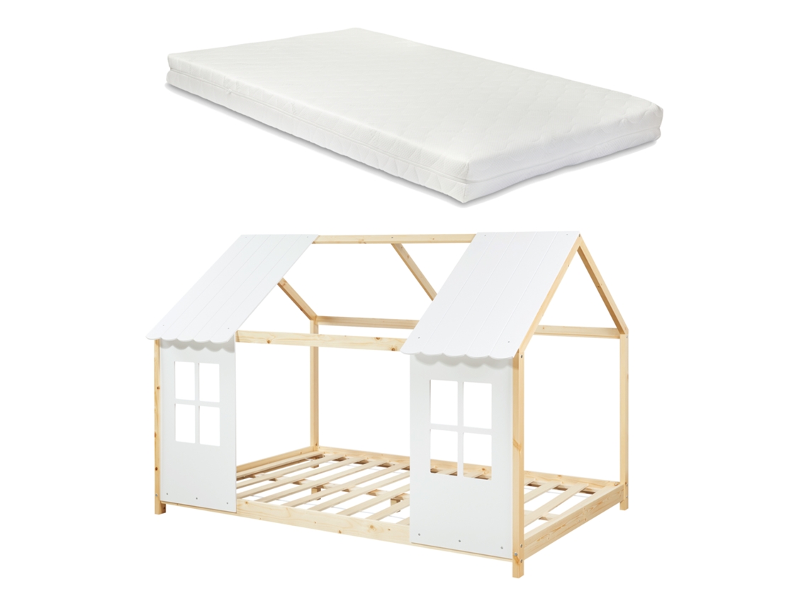 Cama con Colchón Tostedt [EN.CASA] Blanco (140x200cm)