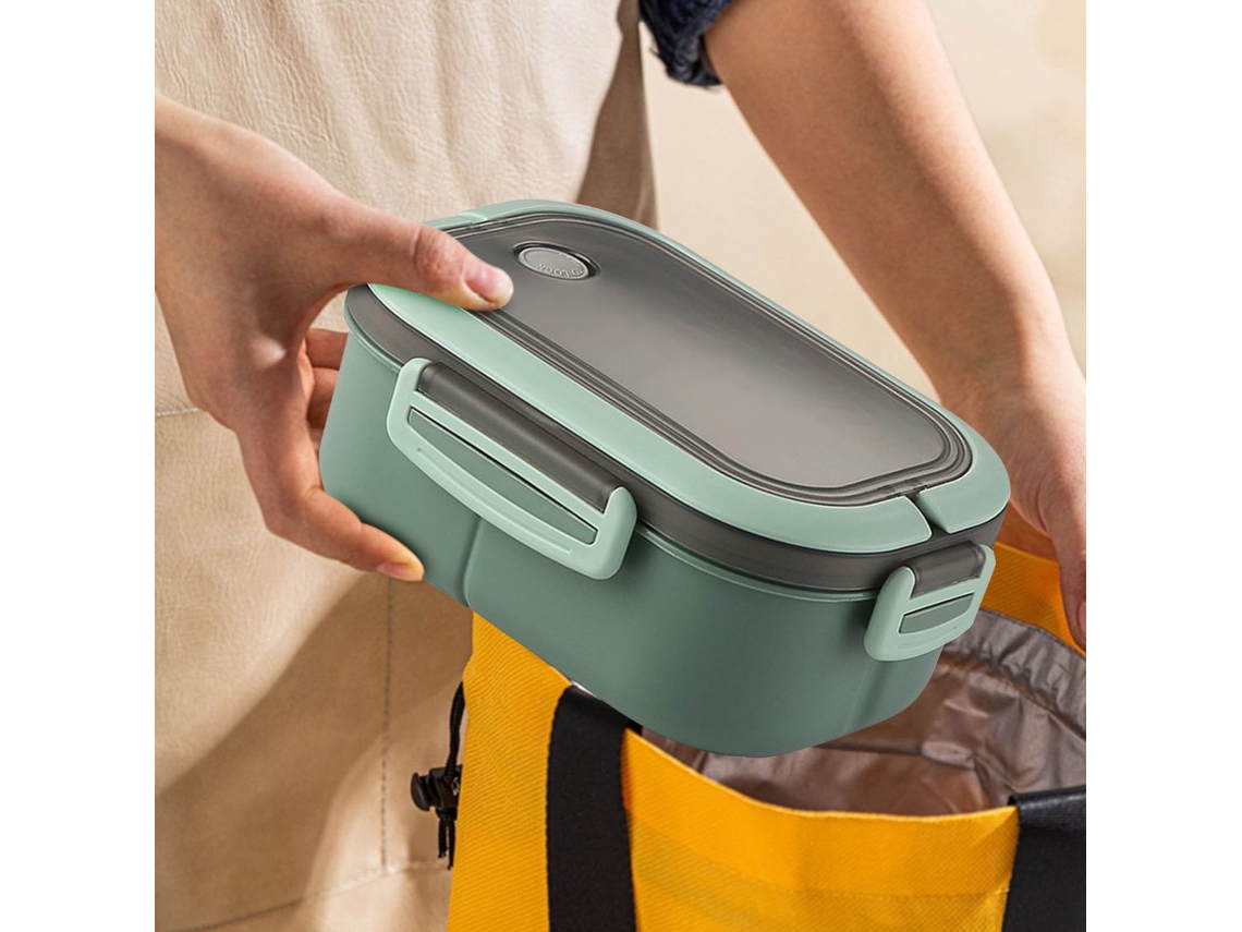 Fiambrera Para Adultos, Material Apto Para Alimentos, Buen Cierre, Apta Para Microondas, Fácil De Calentar, Verde.