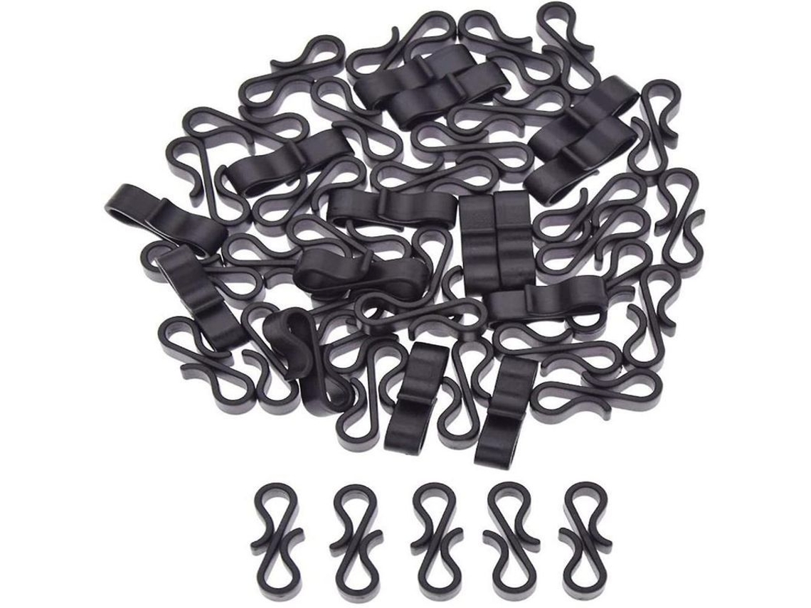 50 Ganchos En Forma De S Para Canaleta Negra, Para Sujetar Luces De Boda Para Exteriores.