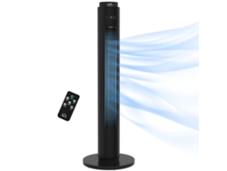 Ventilador De Torre, Temporizador 12h, Modo Sueño, 4 Modos, 3 Velocidades, Oscilación 70°, 31,5x31,5x96 Cm, Negro