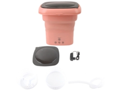 Minilavadora Plegable Para Portátil Con Tapa Negra, Ideal Para Viajes, Caravanas Y Apartamentos.