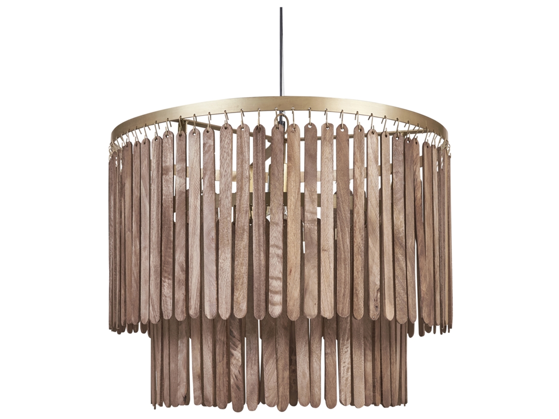 Lámpara de techo BELIANI Kaveri de Madera de mango Madera oscura 60x60x146