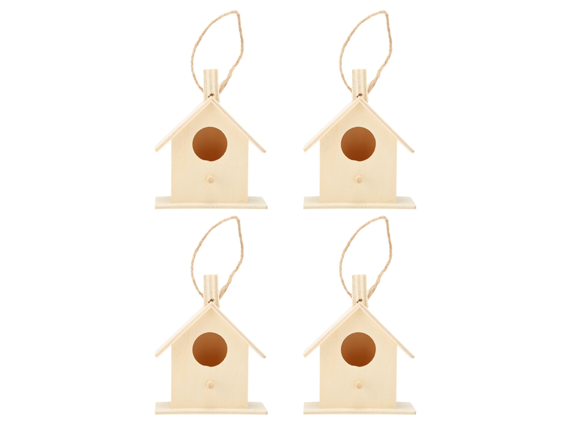Casitas De Pájaros De Madera Para Armar, Ideales Para La Decoración De Jardines Rurales, Con Cuerda Para Colgar.
