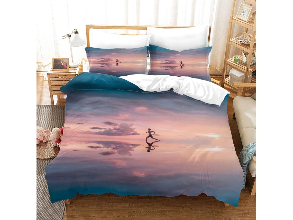 Funda Nórdica Estampado Juego Cama Funda Microfibra Almohada Juego 140x200cm 65x65cm 140 X 200 Cm 65