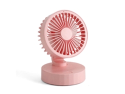 Ventilador De Escritorio Portátil Recargable, 3 Velocidades, Silencioso, Usb, Mini, Rosa.