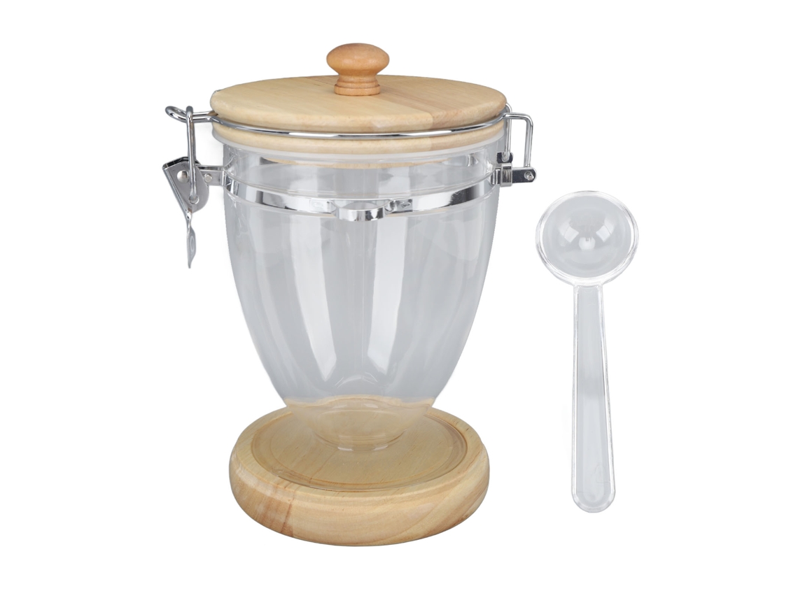 Tarro transparente para almacenar alimentos con tapa hermética de 950 ml para café, frijoles y té.