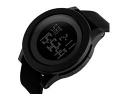 Relógio Digital Esportivo Estudante Impermeável Led Americano Coreano Casal 1142 Preto
