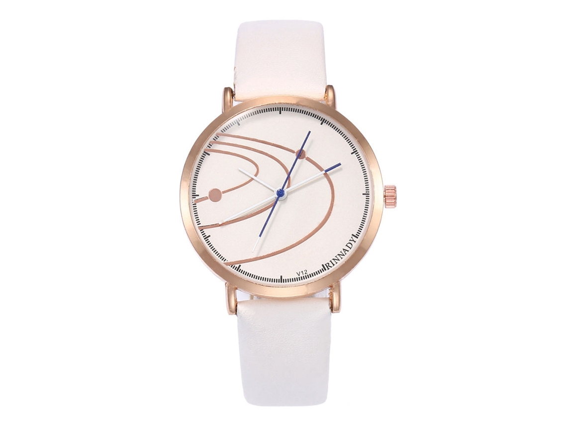 Reloj Analógico De Cuarzo De Moda Para Hombre Y Mujer Pulsera De Cuero Pu Ocio (blanco)