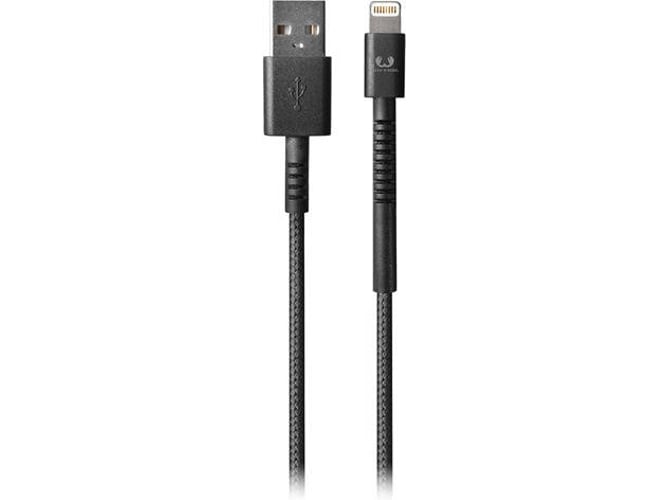 Cable FRESH 'N REBEL Fabriq (USB - Lightning - 1.5 m - Negro) — USB - Lightning | 1.5 m