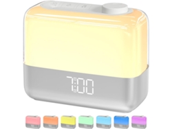 Despertador digital Sunrise para dormitorio con luz de despertador, luz ambiental nocturna RGB, función de repetición de 9 minutos Ikikso (blanco)