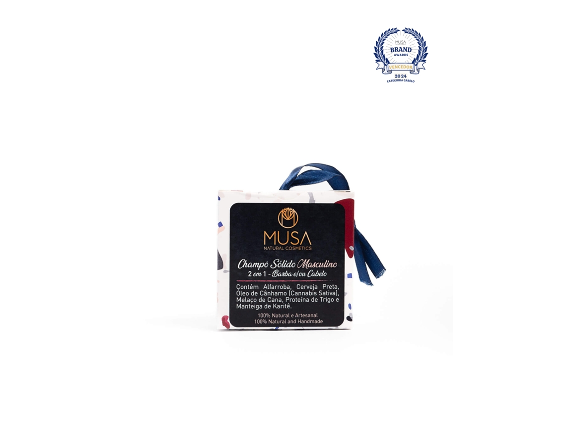 Champú sólido 2 en 1 Musa para barba y cabello masculino