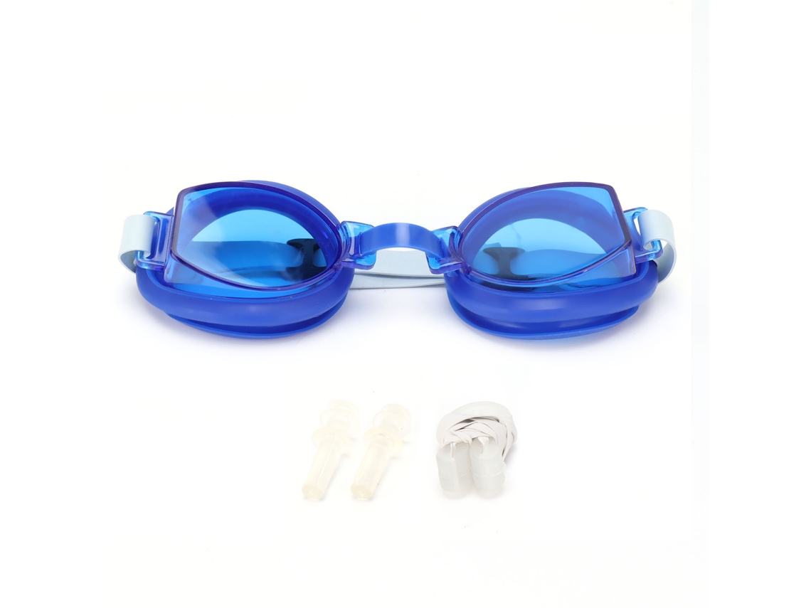 Gafas De Natación Para Niños Con Tapones Nasales Ajustables Y Clips, Color Azul.
