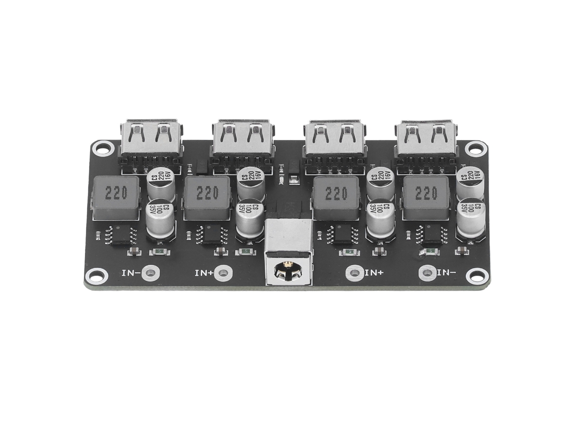 Placa De Alimentación Dc Buck Converter 4 Canales Usb 6‑32v A 3‑12v Carga Rápida