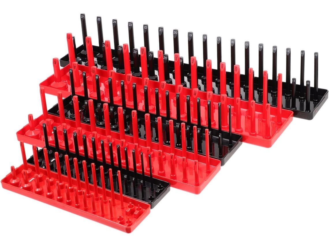 Organizador De Llaves De Vaso De 6 Piezas Con Base Estable Para Caja De Herramientas, Almacenamiento Resistente Para Taller.