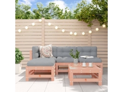 Conjunto de salón de jardín de madera de 5 piezas de Douglas Maciça Dkd Home Decor