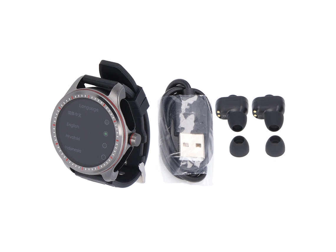 Reloj inteligente 2 en 1 con auriculares Bluetooth y pantalla táctica de 1,53 pulgadas