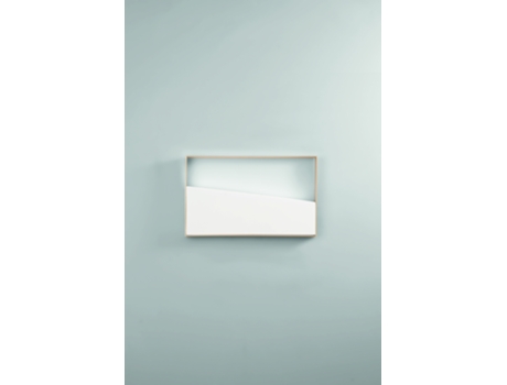 Plafón rectangular LED ALBA de metal dorado y blanco con CCT 40x25 cm