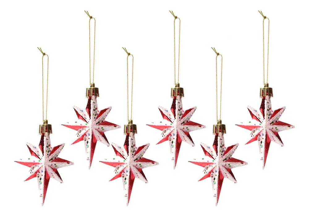 Nuevos adornos navideños colgantes en forma de estrella de 8 puntas vayotoy