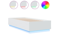 Maison Exclusive - Estructura De Cama Con Led Madera Ingeniería Blanco 100x200 Cm