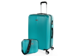 Maleta Abs Grande ITACA Sevron verde menta (49X76x30 Cm - 104L)