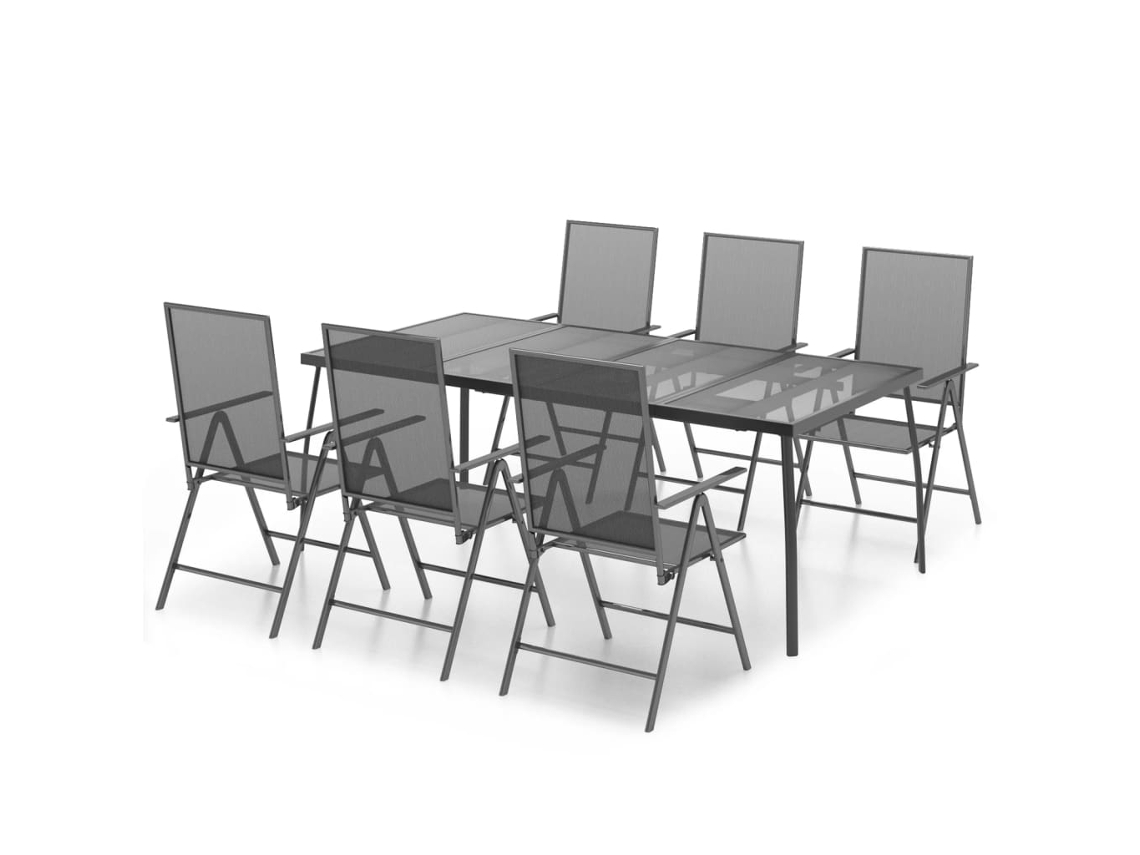 Maison Exclusive - Juego De Comedor De Jardín 7 Piezas Acero Gris Antracita
