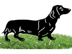 Decoración De Jardín Con Forma De Perro Salchicha: Metal Con Recubrimiento En Polvo, Tecnología A La Intemperie Y Al