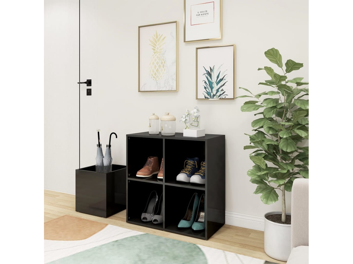 Zapatero Organizador Pasillo 105X35,5X70 Contrachapado Gris Brillante