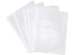 Paquete De 100 Fundas Transparentes Para Carpetas Tamaño A4 Con 30 Agujeros - Protectores De Documentos Perforados