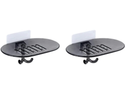 Caja de almacenamiento de pared Slowmoose de 2 piezas con drenaje, sin necesidad de taladrar, para baño