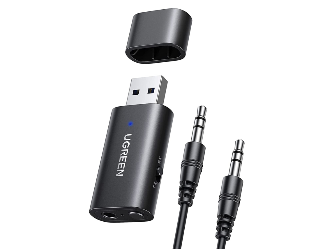 Transmisor Receptor Bluetooth 5.1 Ugreen Adaptador De Audio Inalámbrico 3.5mm Jack Negro (cm523 60300)