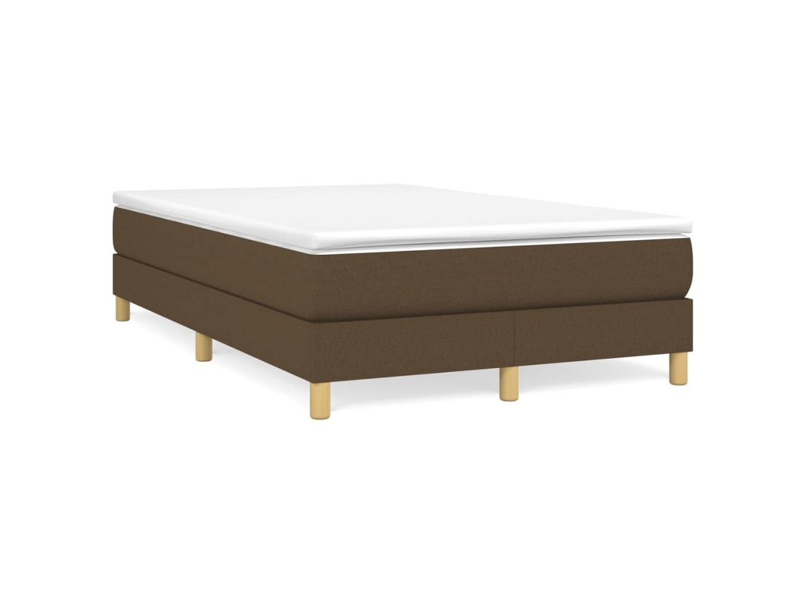 Maison Exclusive - Cama Box Spring Con Colchón Tela Marrón Oscuro 120x200 Cm