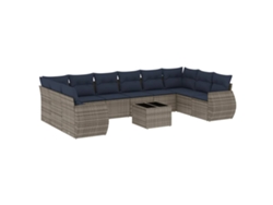 Maison Exclusive - Conjunto De Sofá De Jardín De 11 Piezas Con Cojines, Poliratán Gris