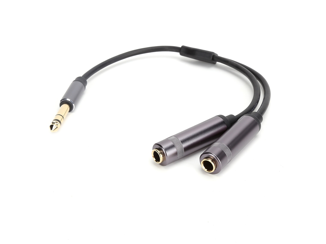 Adaptador De Cabo Estéreo 1/4 Polegada Macho Para Duas Fêmeas Splitter Conversor Para Amplificadores Mixers Microfones